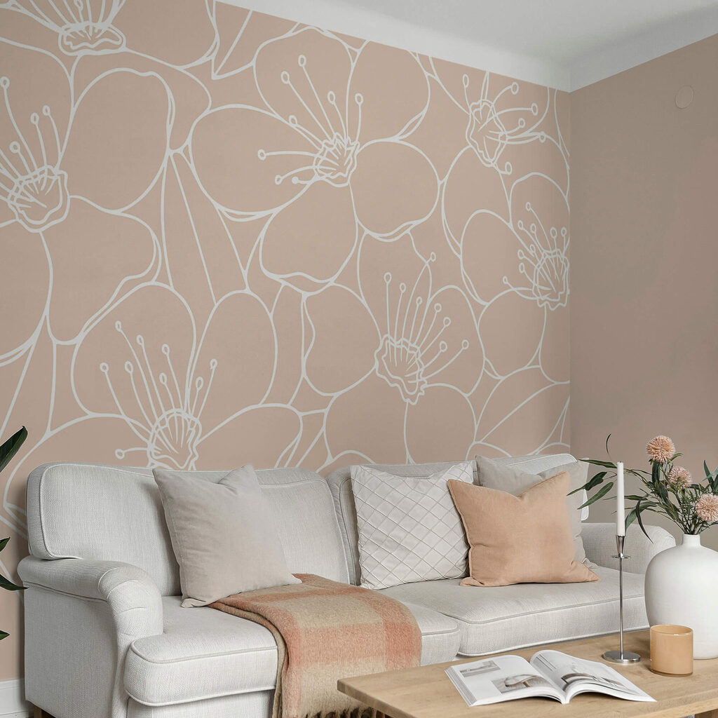 Wzór kwiatów i liści