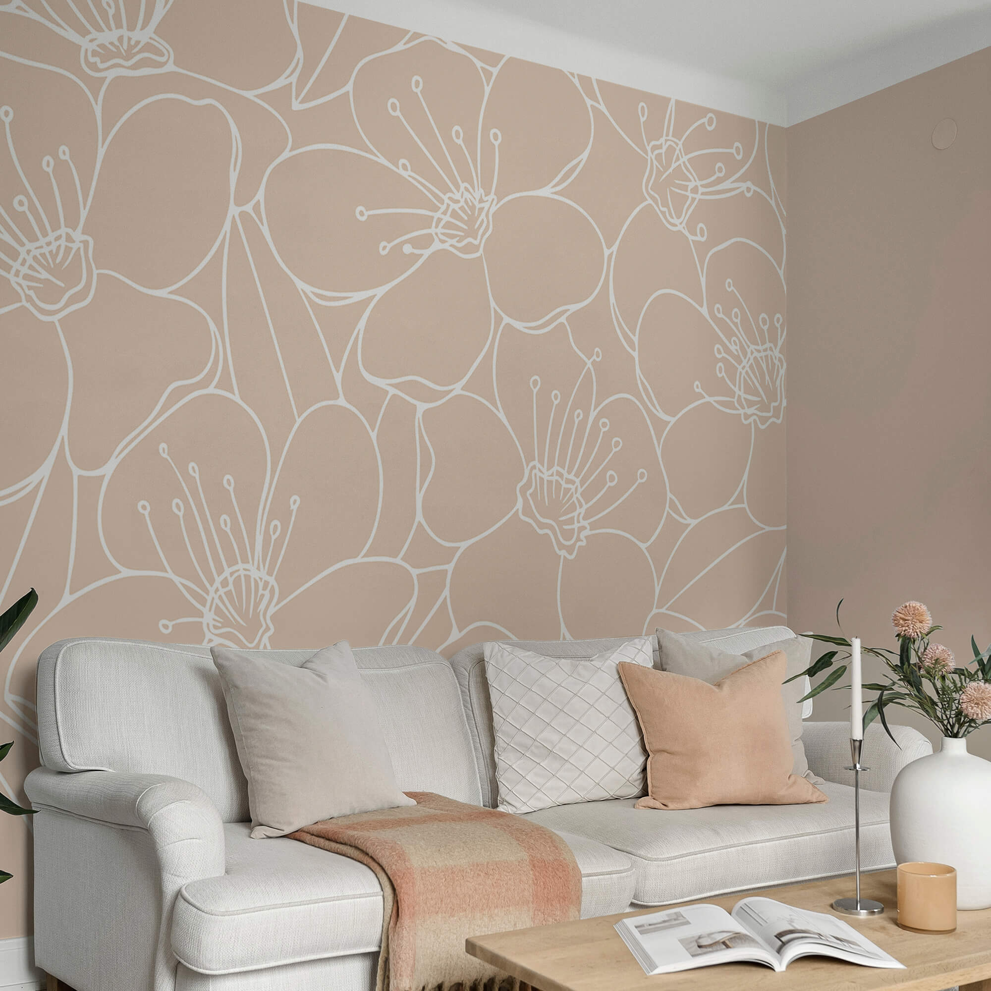 Wzór kwiatów i liści