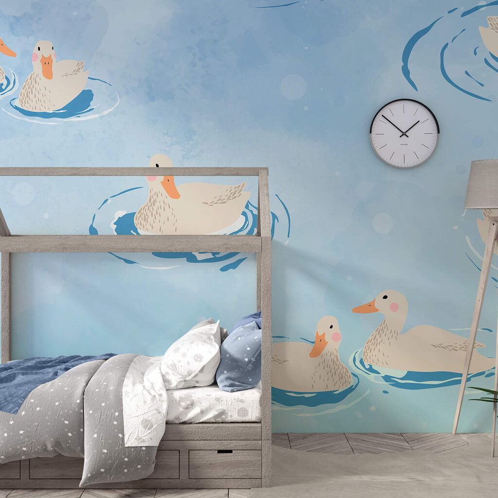 Grupa kaczek pływających w wodzie