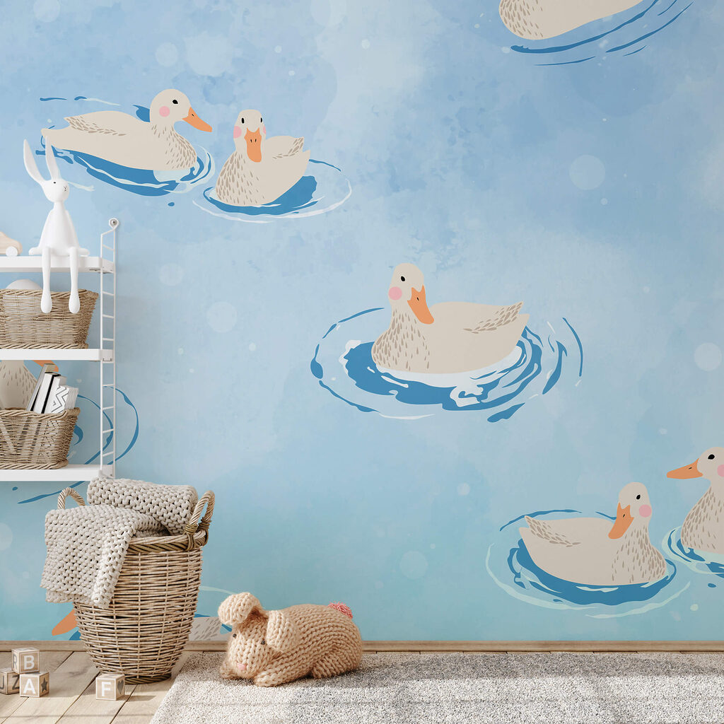 Grupa kaczek pływających w wodzie