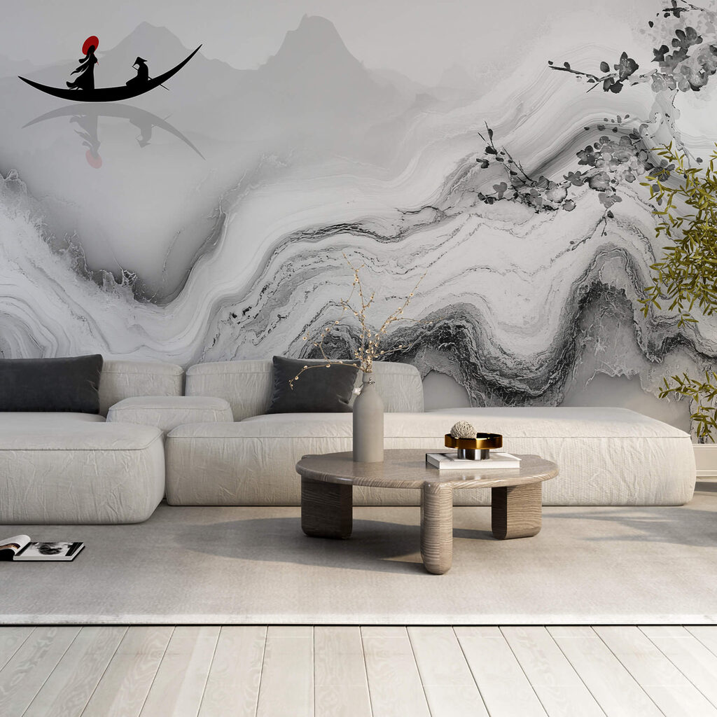 Obraz przedstawiający kobietę na łodzi