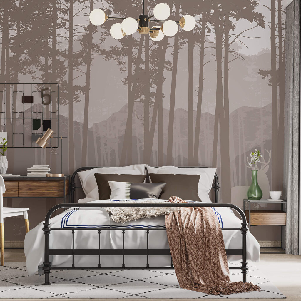 Grupa jeleni w lesie