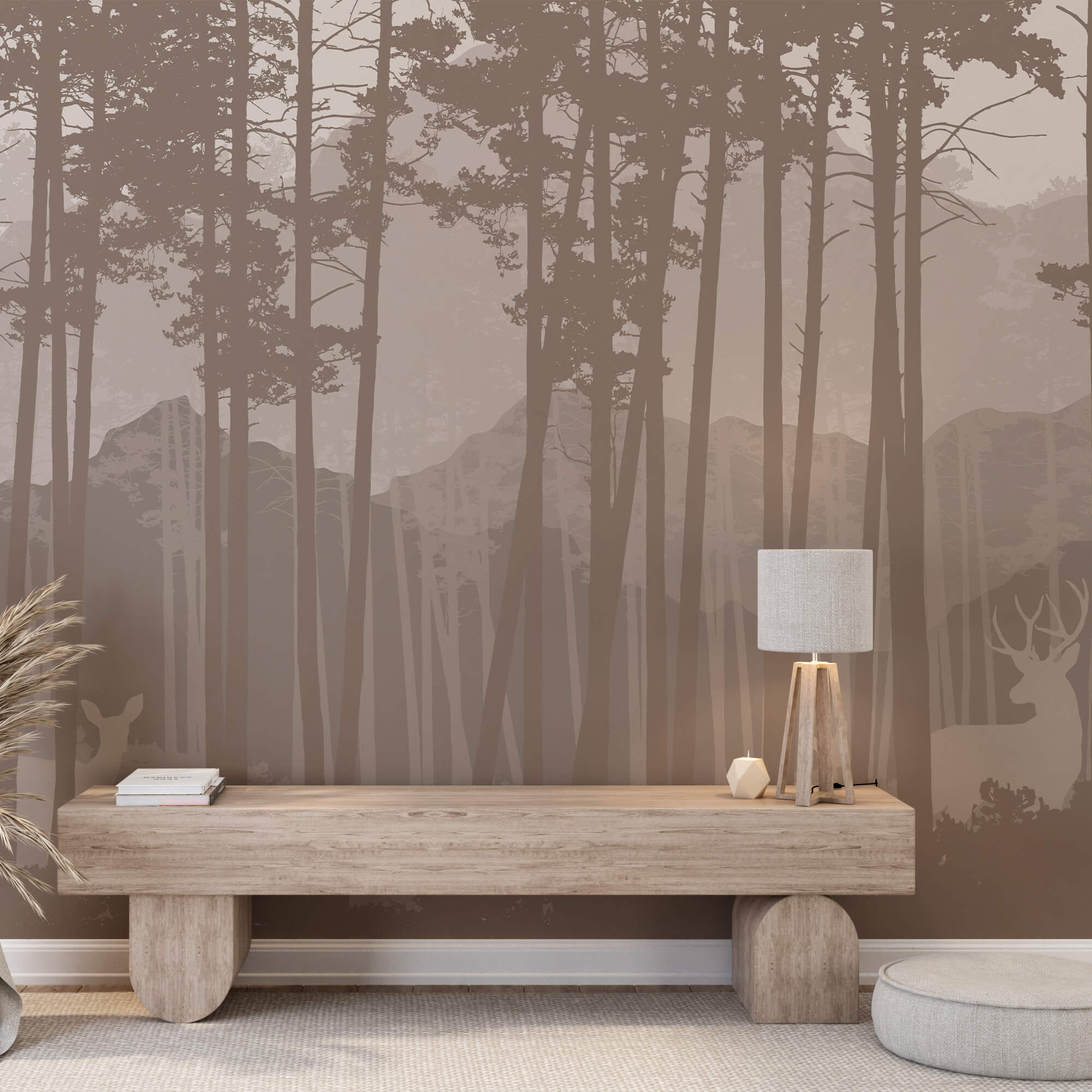 Grupa jeleni w lesie