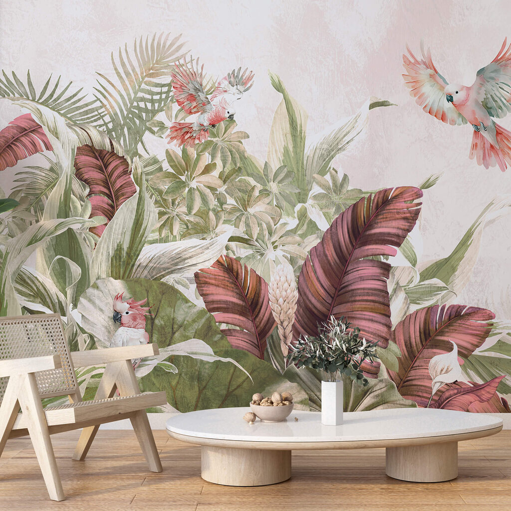 Obraz ptaków przelatujących nad rośliną Obraz ptaków przelatujących nad rośliną