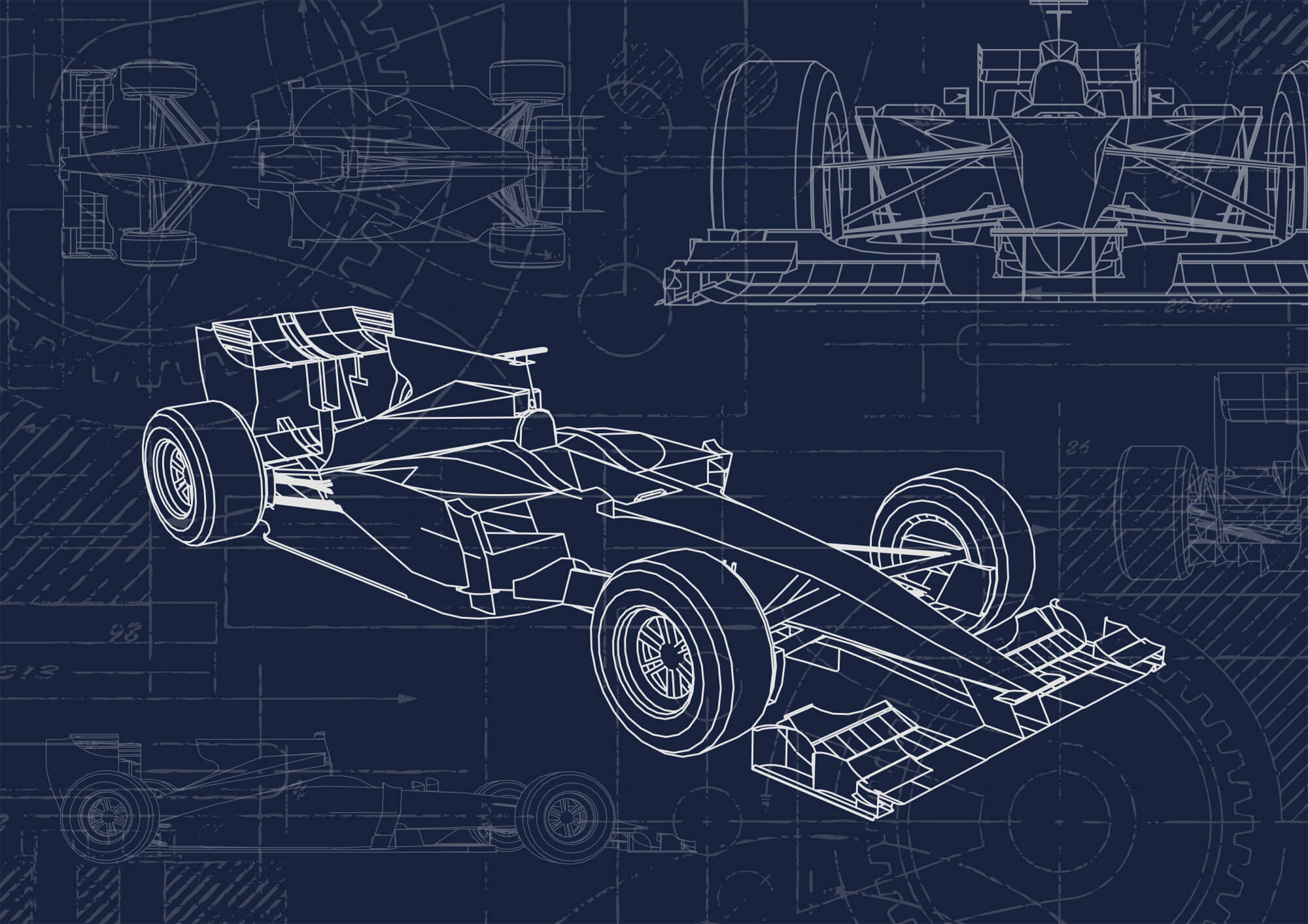 Blueprint of a race car