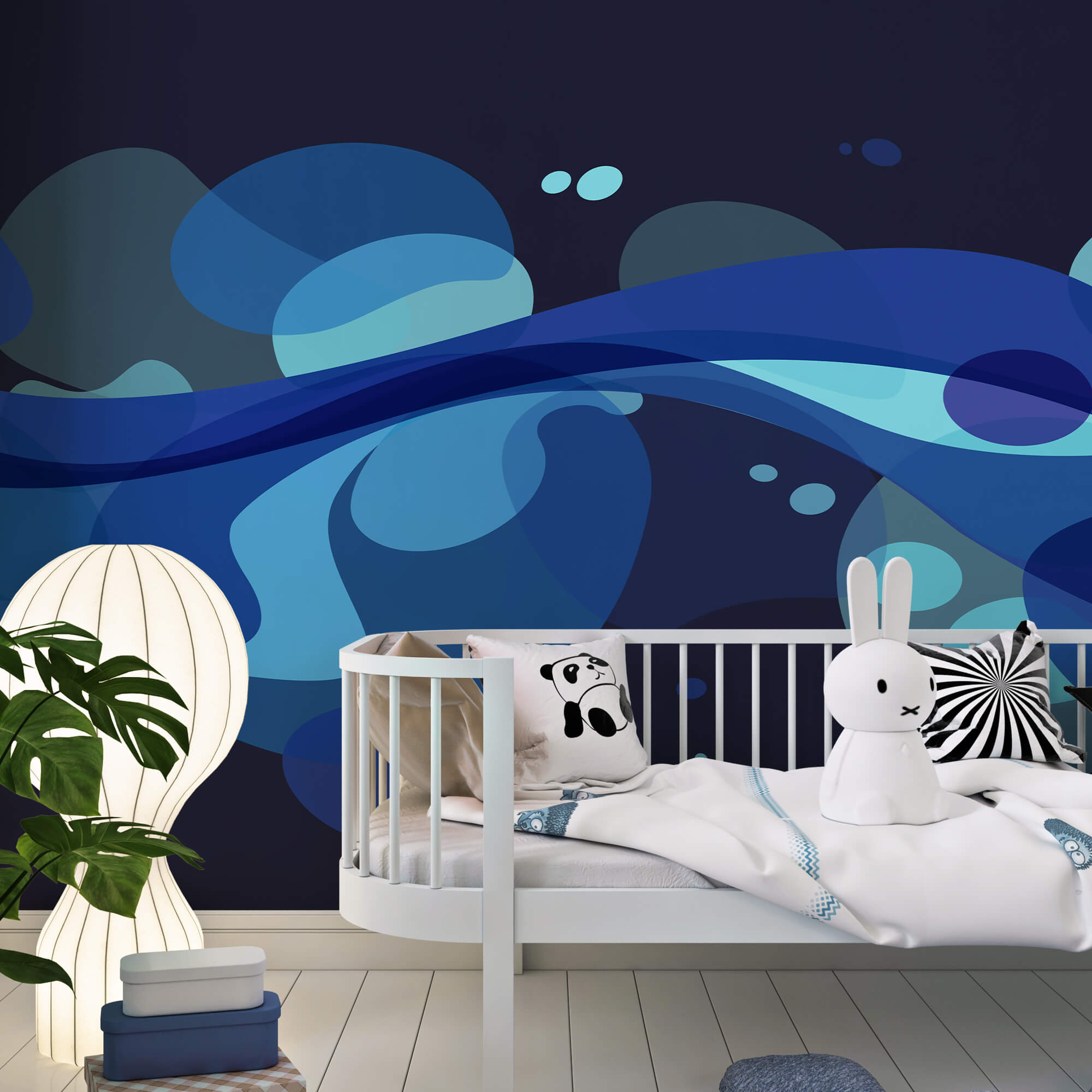 Niebiesko-biały wirujący wzór Niebiesko-biały wirujący wzór