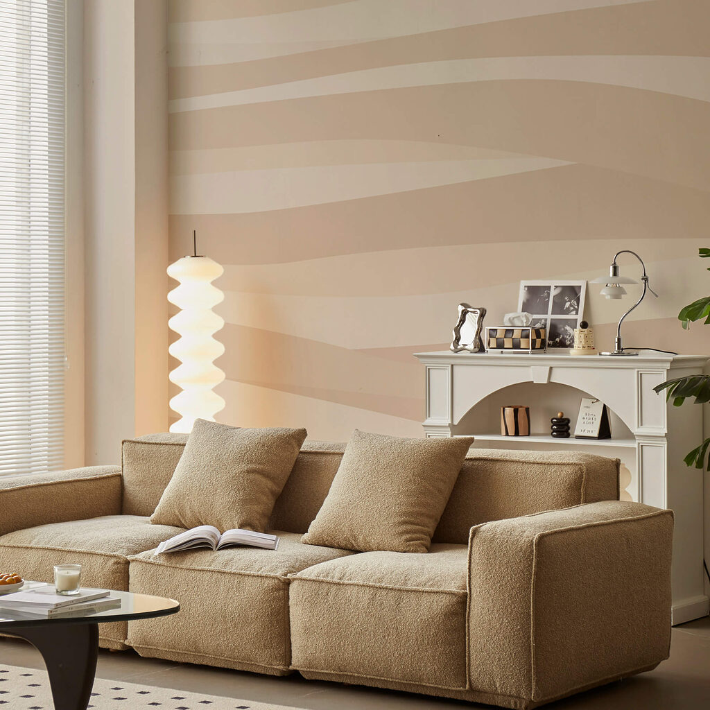 Brązowo-biały falisty wzór