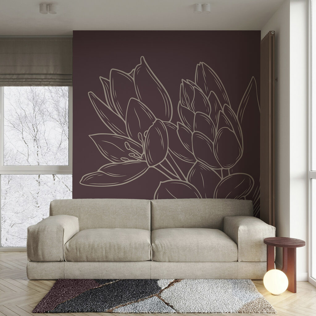 Delikatne kwiaty na bogatym tle