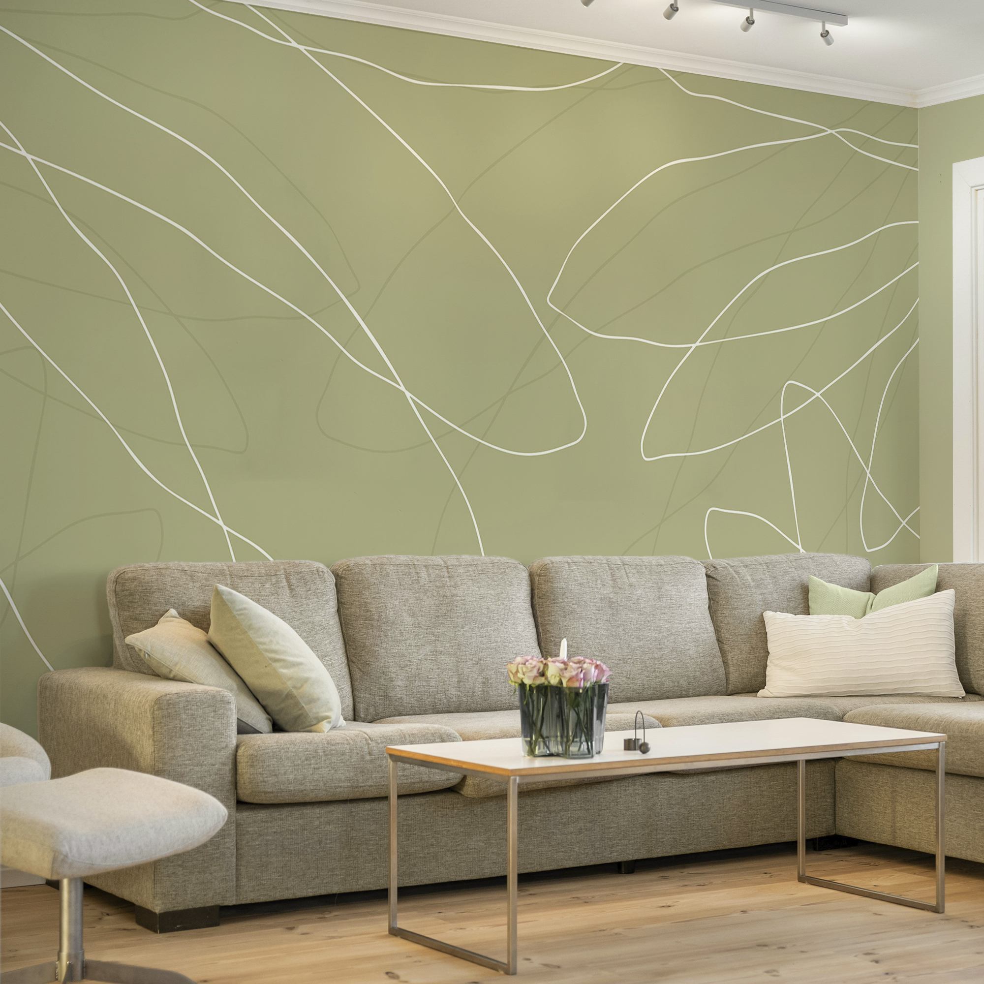 Zielone tło z białymi liniami