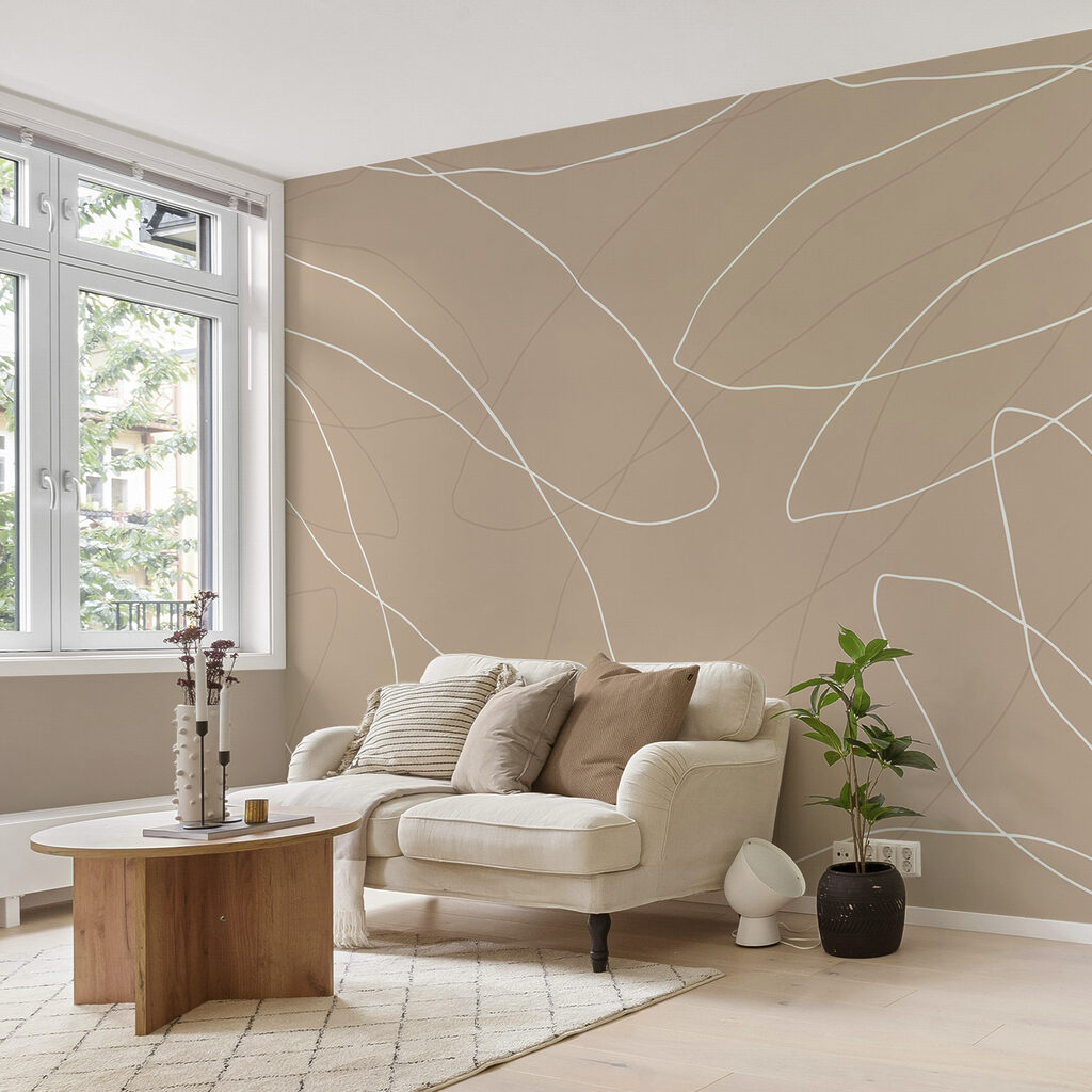 Brązowe i białe tło z liniami