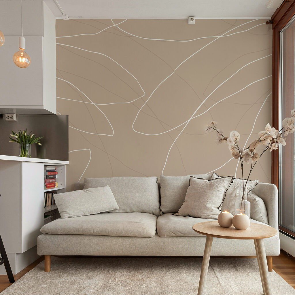 Brązowe i białe tło z liniami