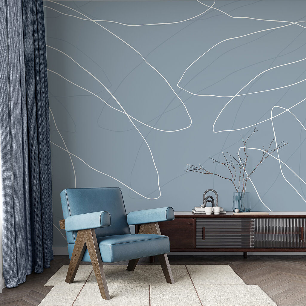 Niebieskie tło z białymi liniami