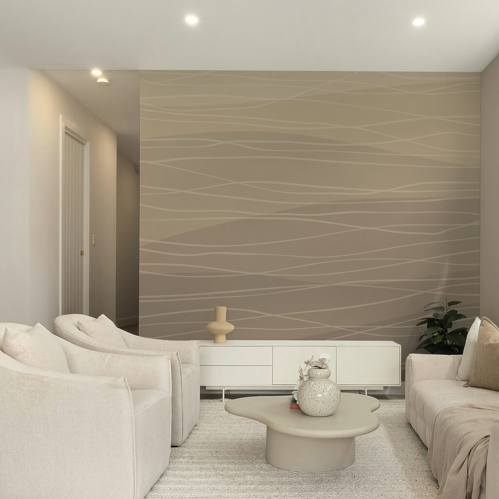 Brązowe i białe faliste linie