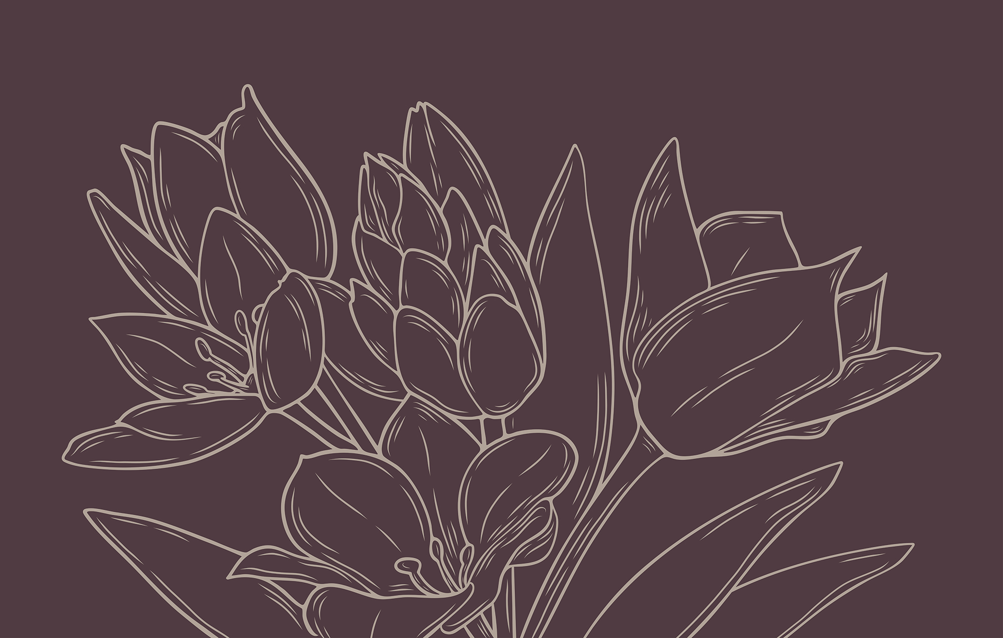 Delicate blooms on a rich backdrop