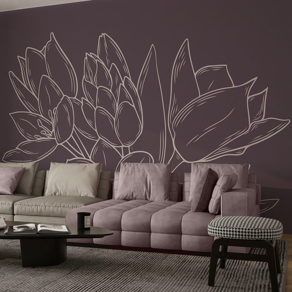 Delikatne kwiaty na bogatym tle