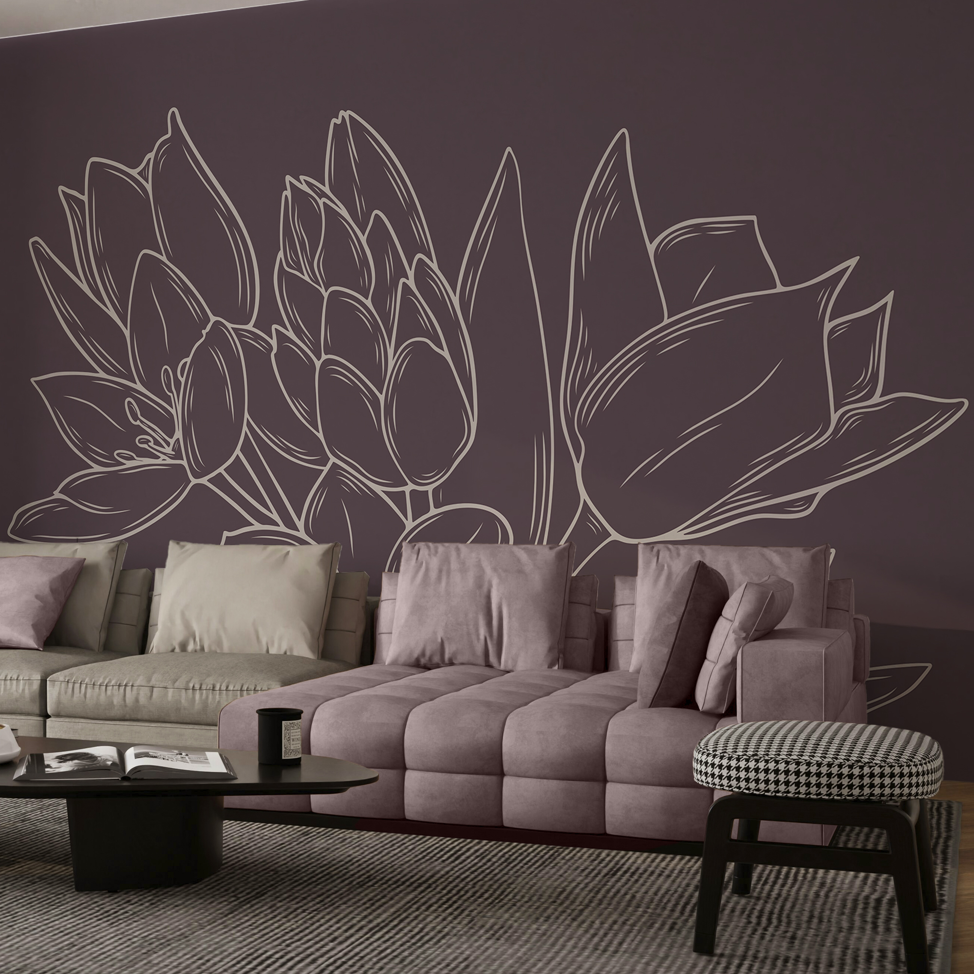 Delikatne kwiaty na bogatym tle