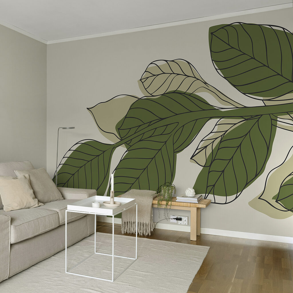 Zielona roślina liściasta z czarnymi liniami