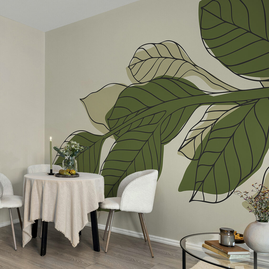 Zielona roślina liściasta z czarnymi liniami