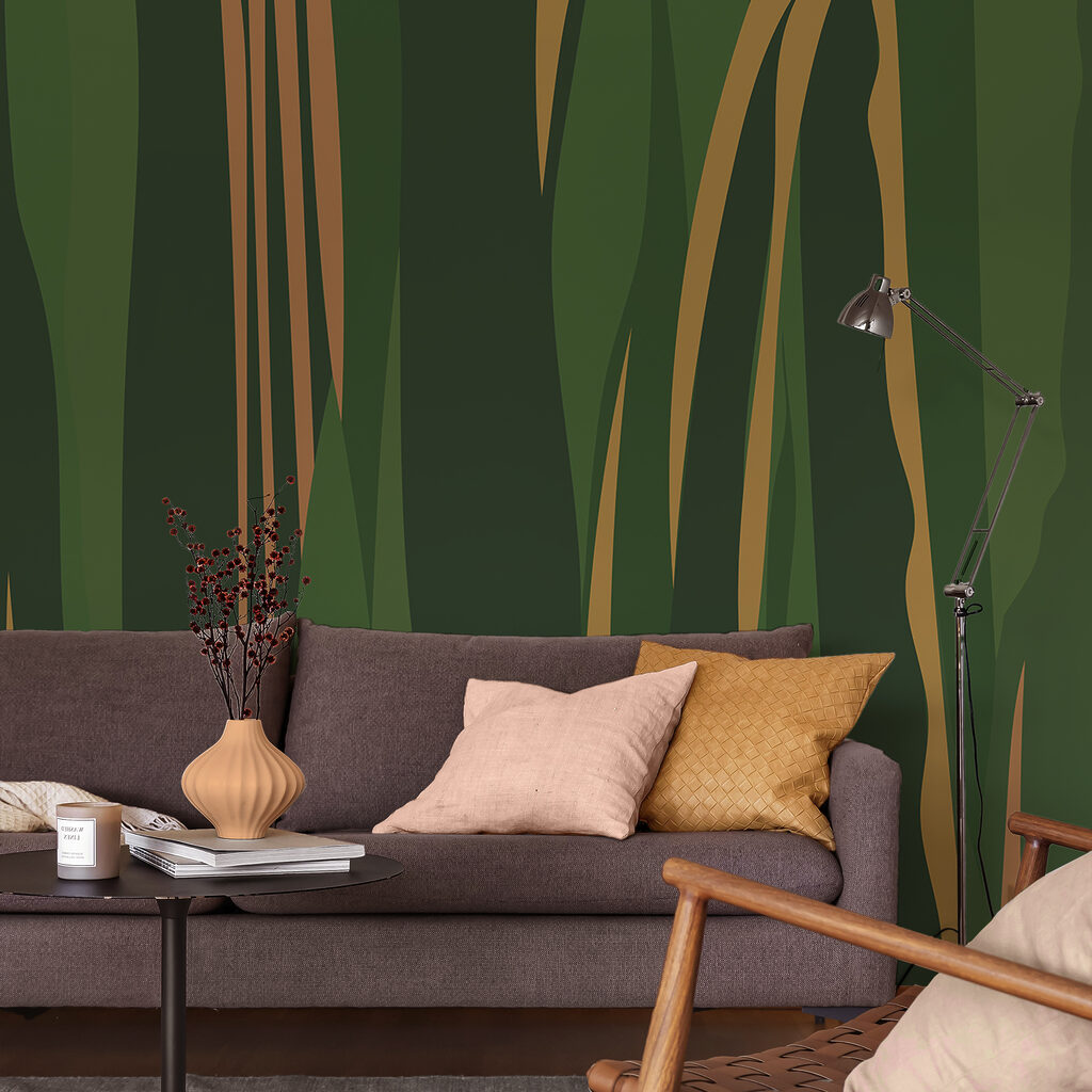 Zielony i brązowy wzór w paski