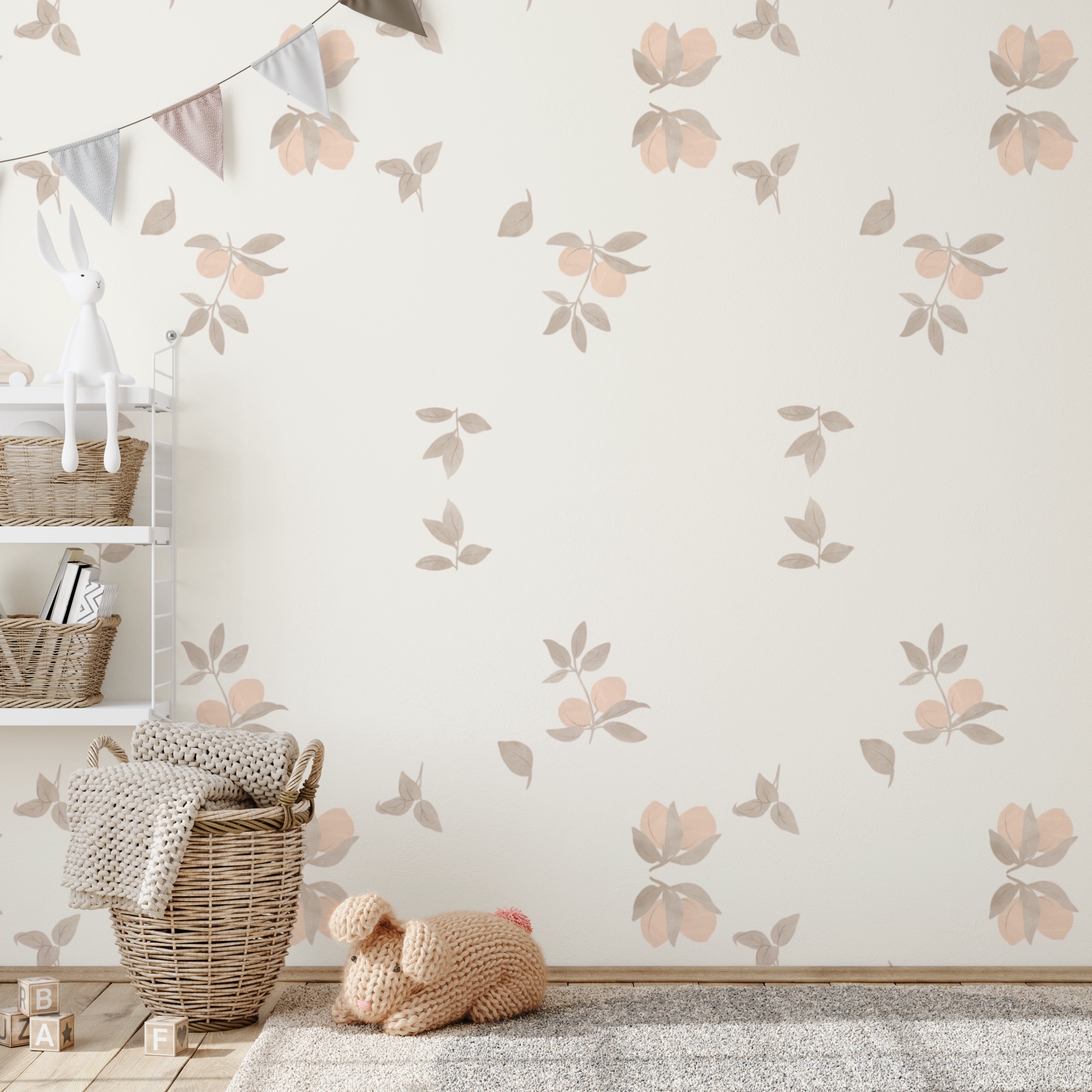 Wzór liści i kwiatów