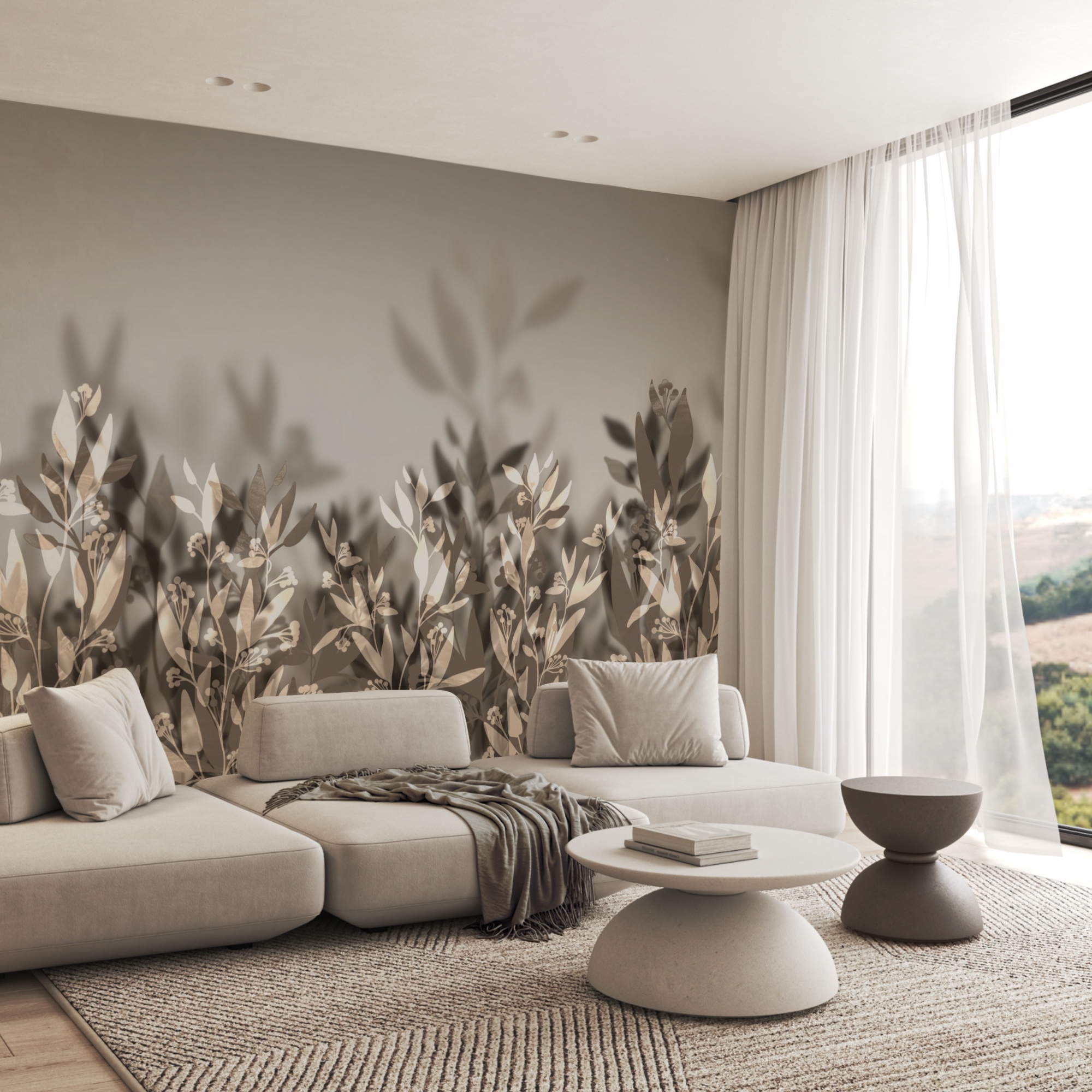 Delikatne liście w miękkich cieniach