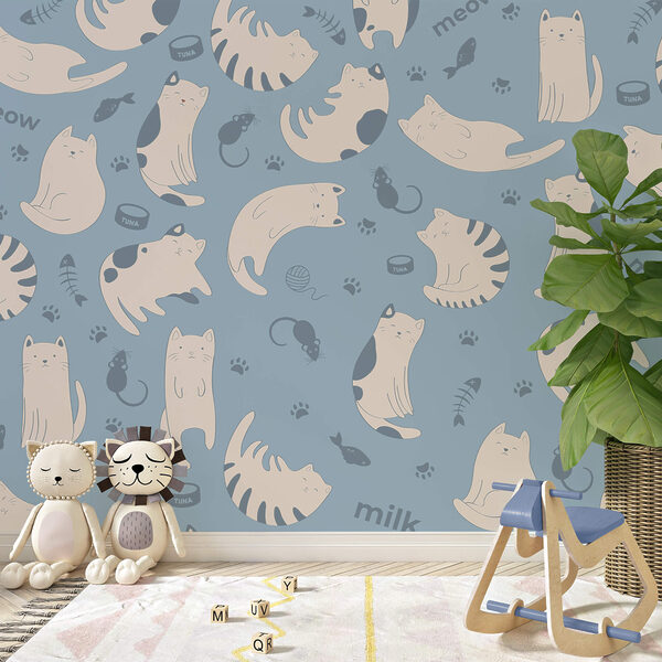 Wzór kotów i kociąt