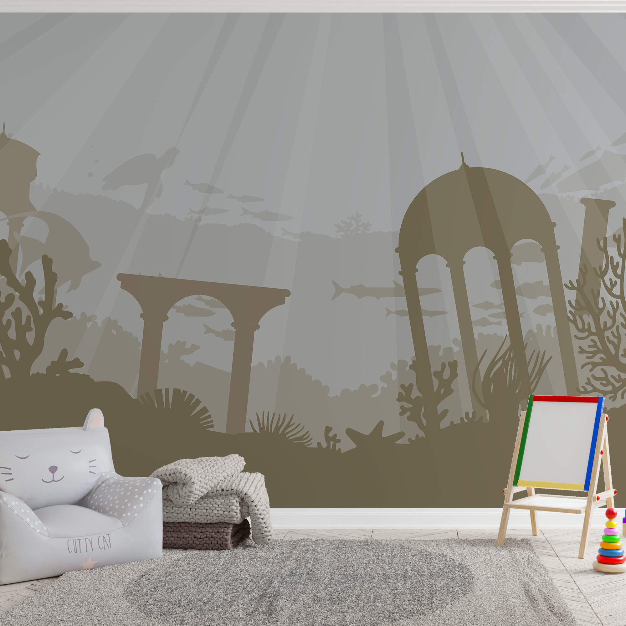 Sylwetka budynku pod wodą