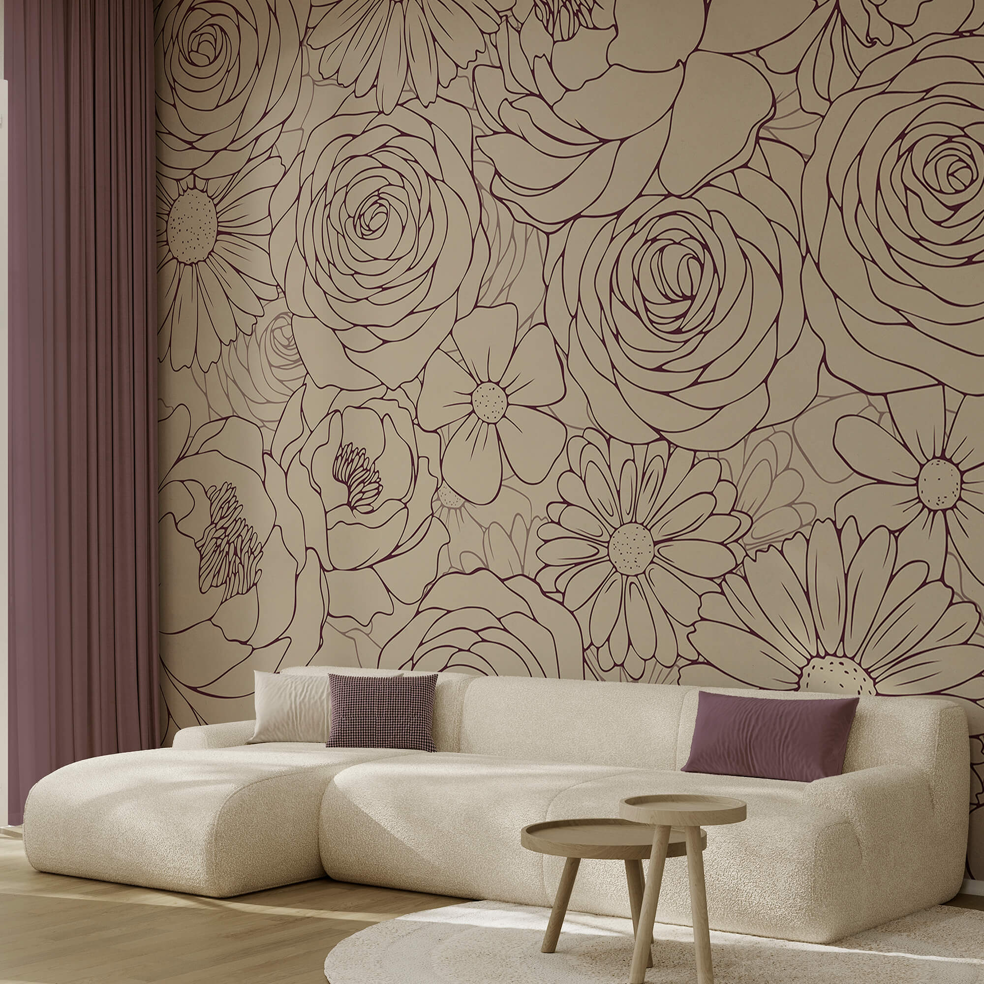 Kwiatowy wzór w delikatnych odcieniach