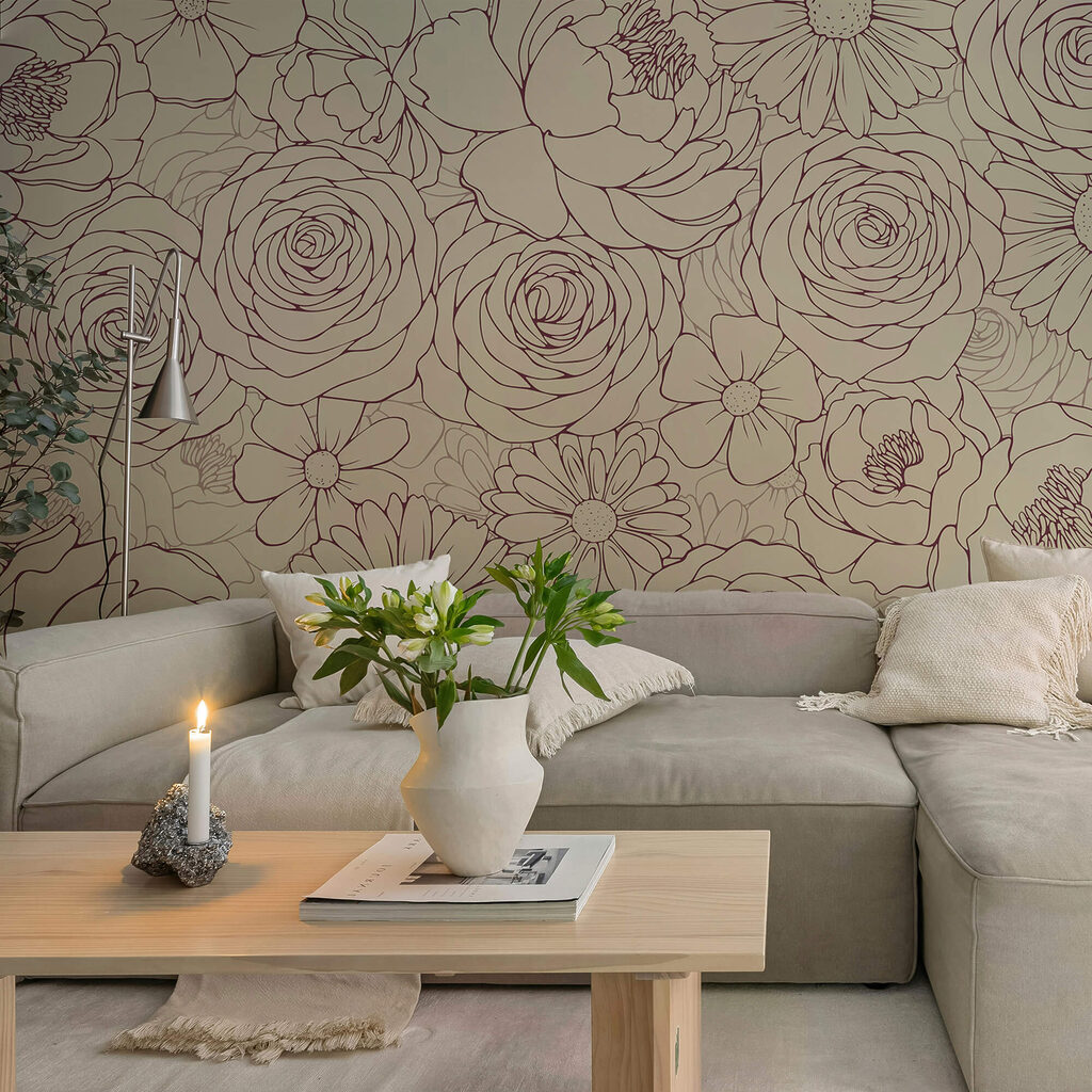 Kwiatowy wzór w delikatnych odcieniach