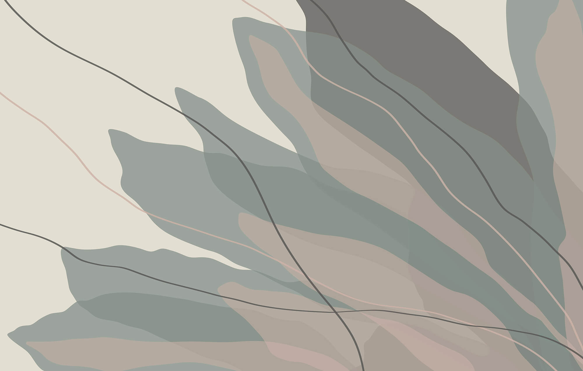 Flowing shapes in soft hues