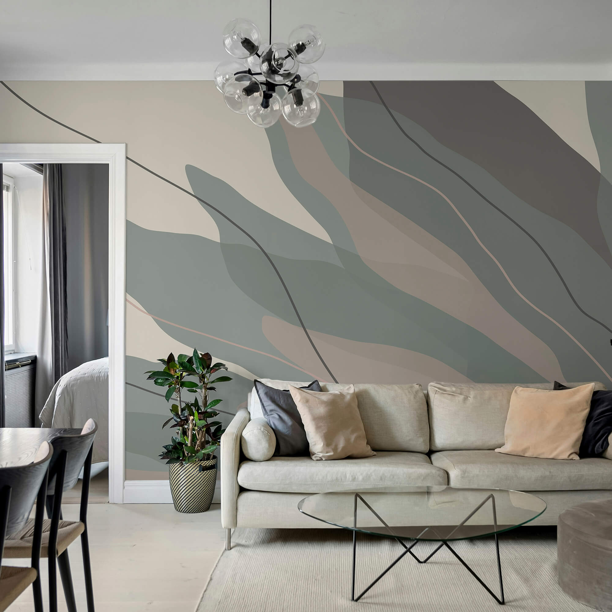 Płynne kształty w delikatnych odcieniach