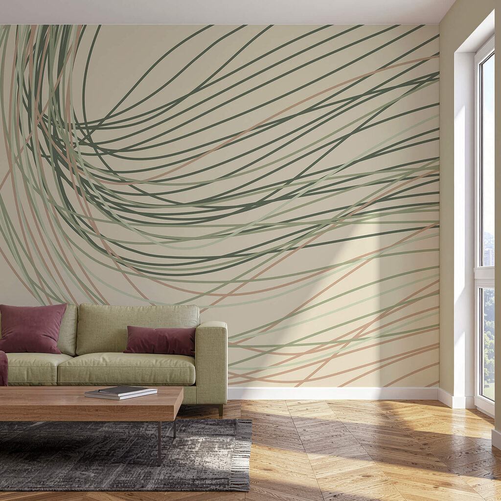 Płynne linie w delikatnych pastelowych odcieniach