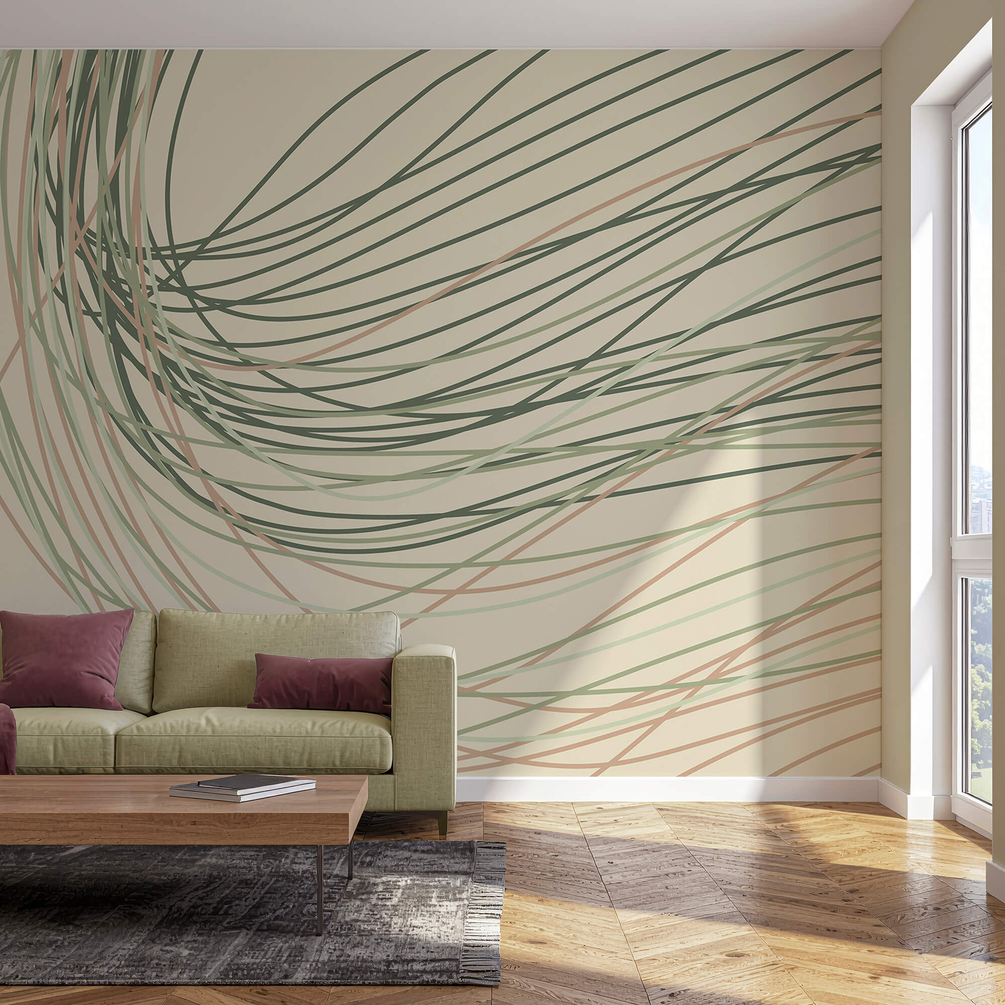 Płynne linie w delikatnych pastelowych odcieniach