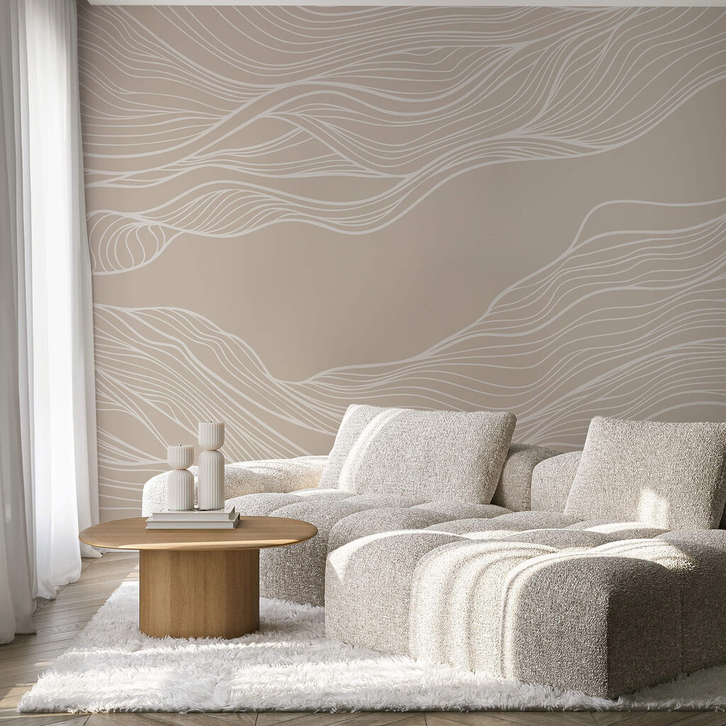 Białe linie na brązowym tle