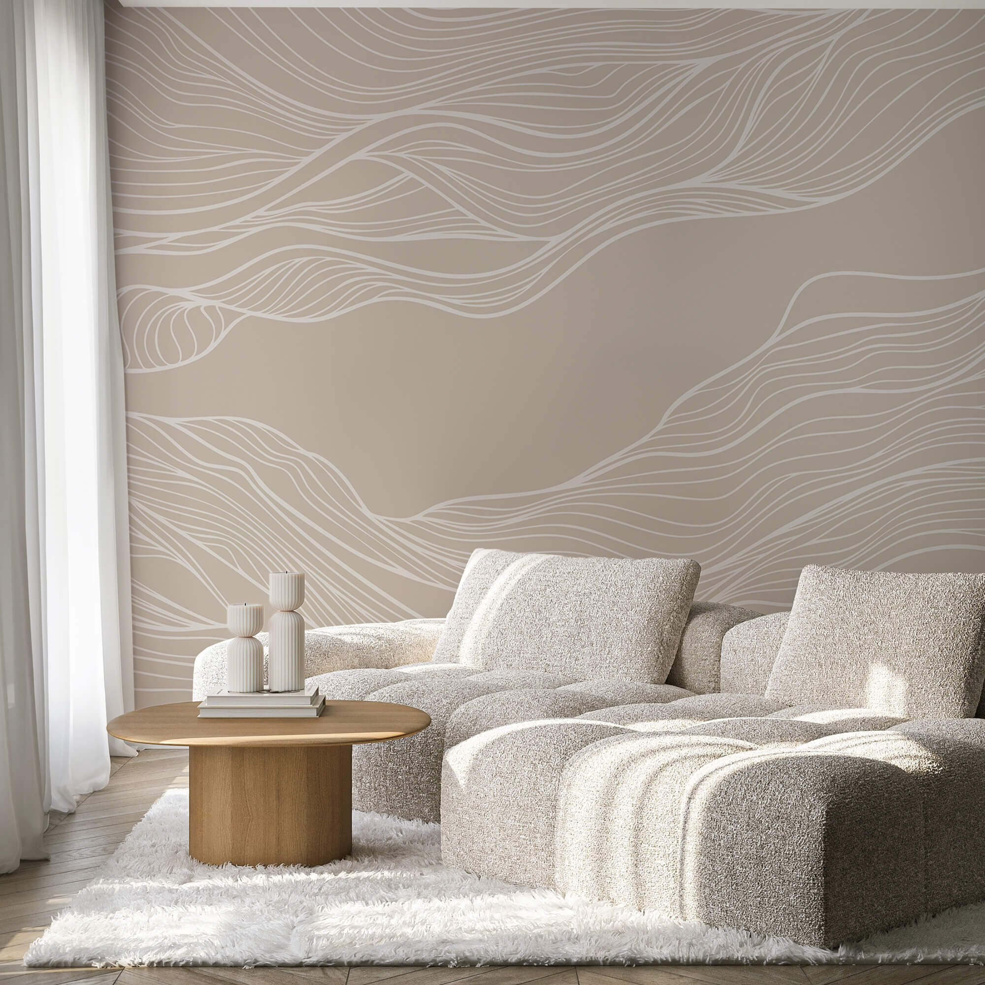 Białe linie na brązowym tle