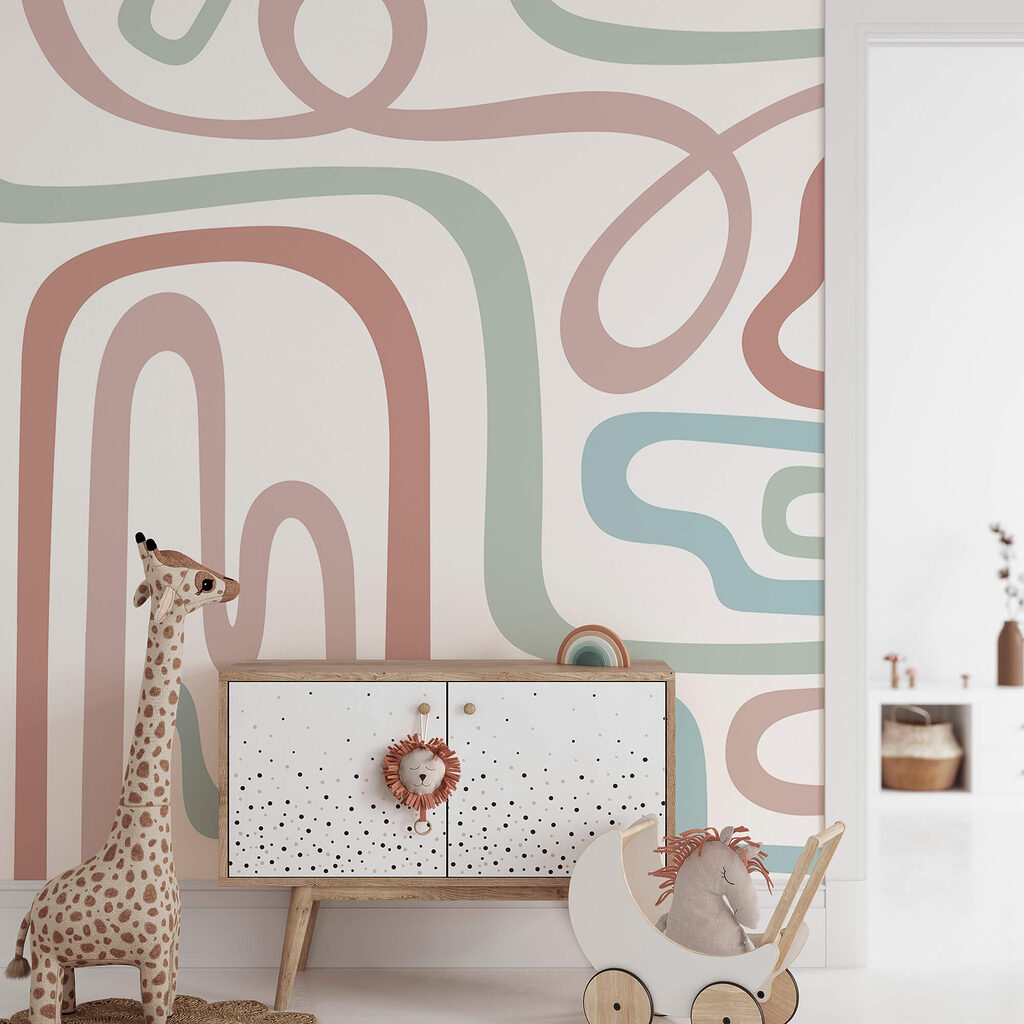 Kolorowe linie na białym tle