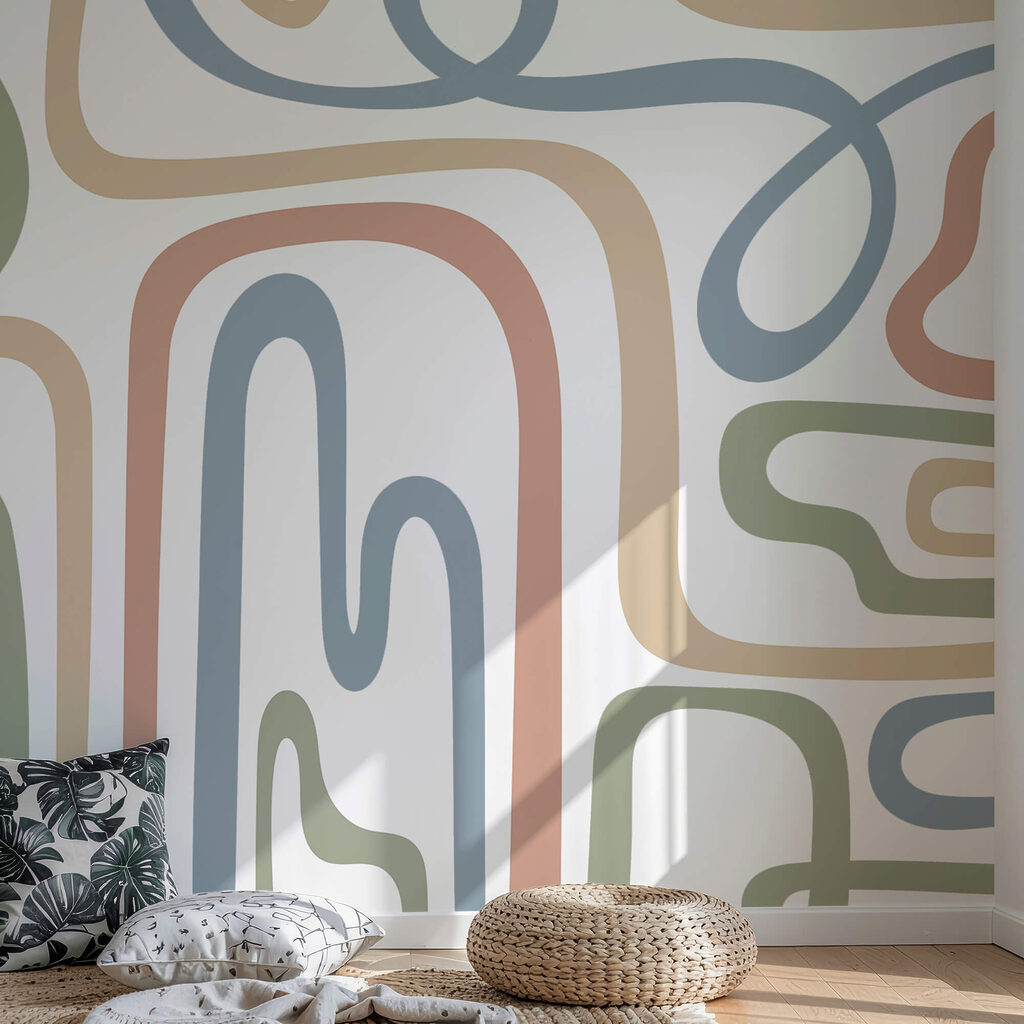 Kolorowe linie na białym tle