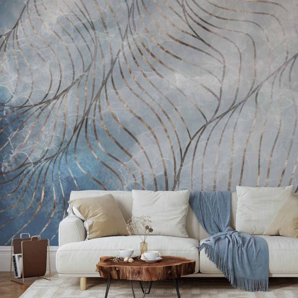 Eleganckie krzywizny w chłodnych kolorach