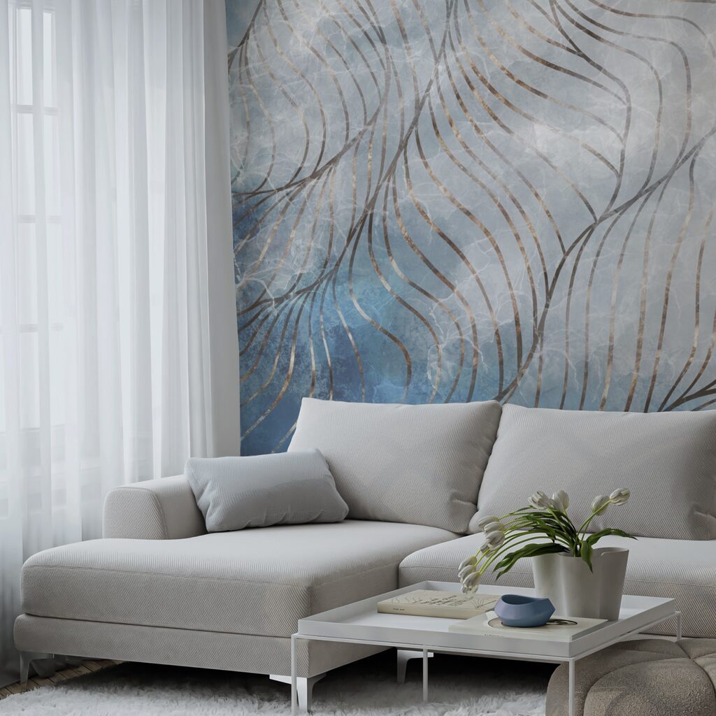 Eleganckie krzywizny w chłodnych kolorach