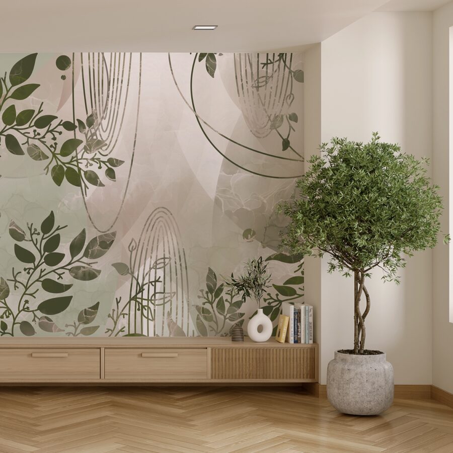 Inspirowany naturą abstrakcyjny wzór w odcieniach zieleni