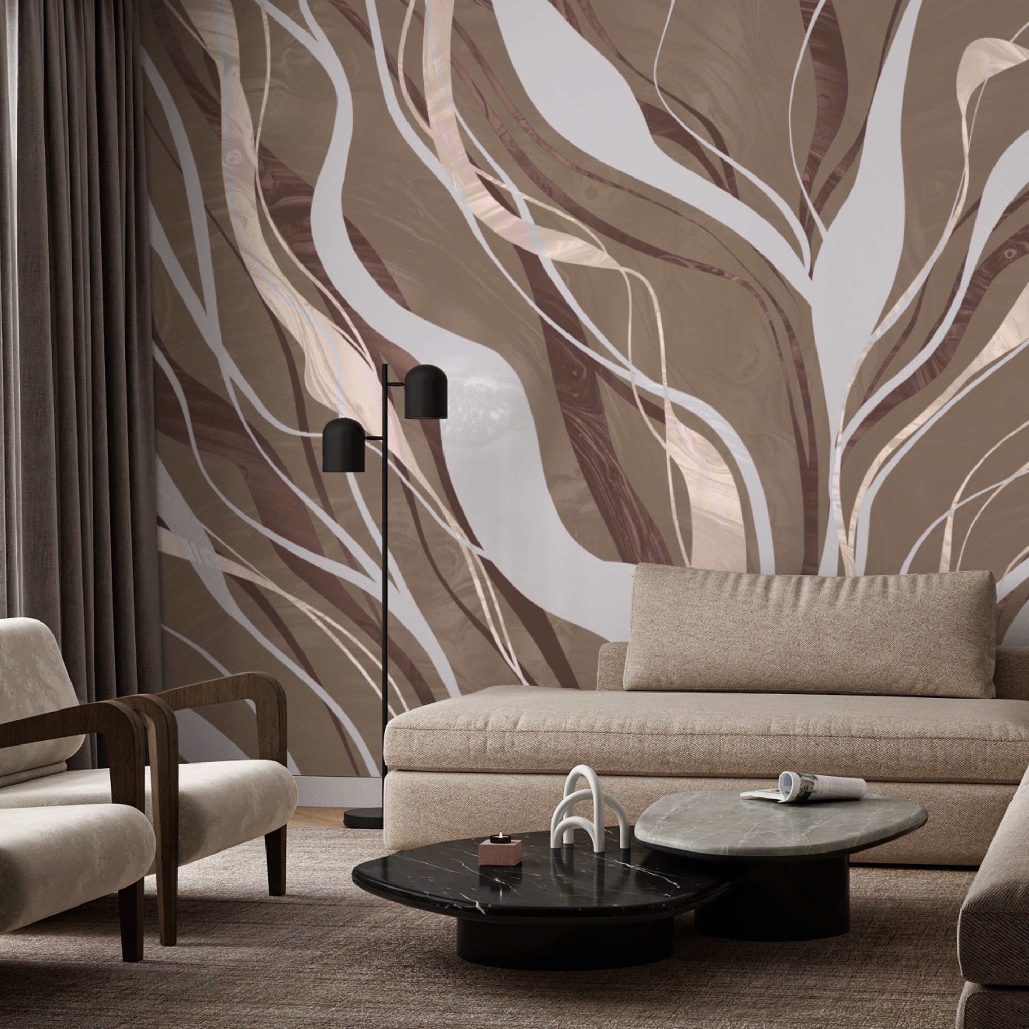 Brązowe i białe wiry