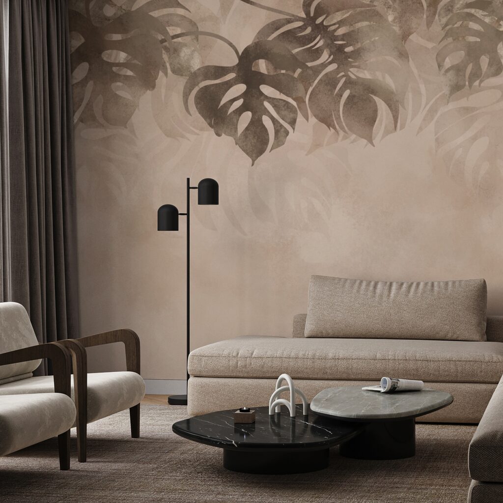 Eleganckie liście na miękkim tle