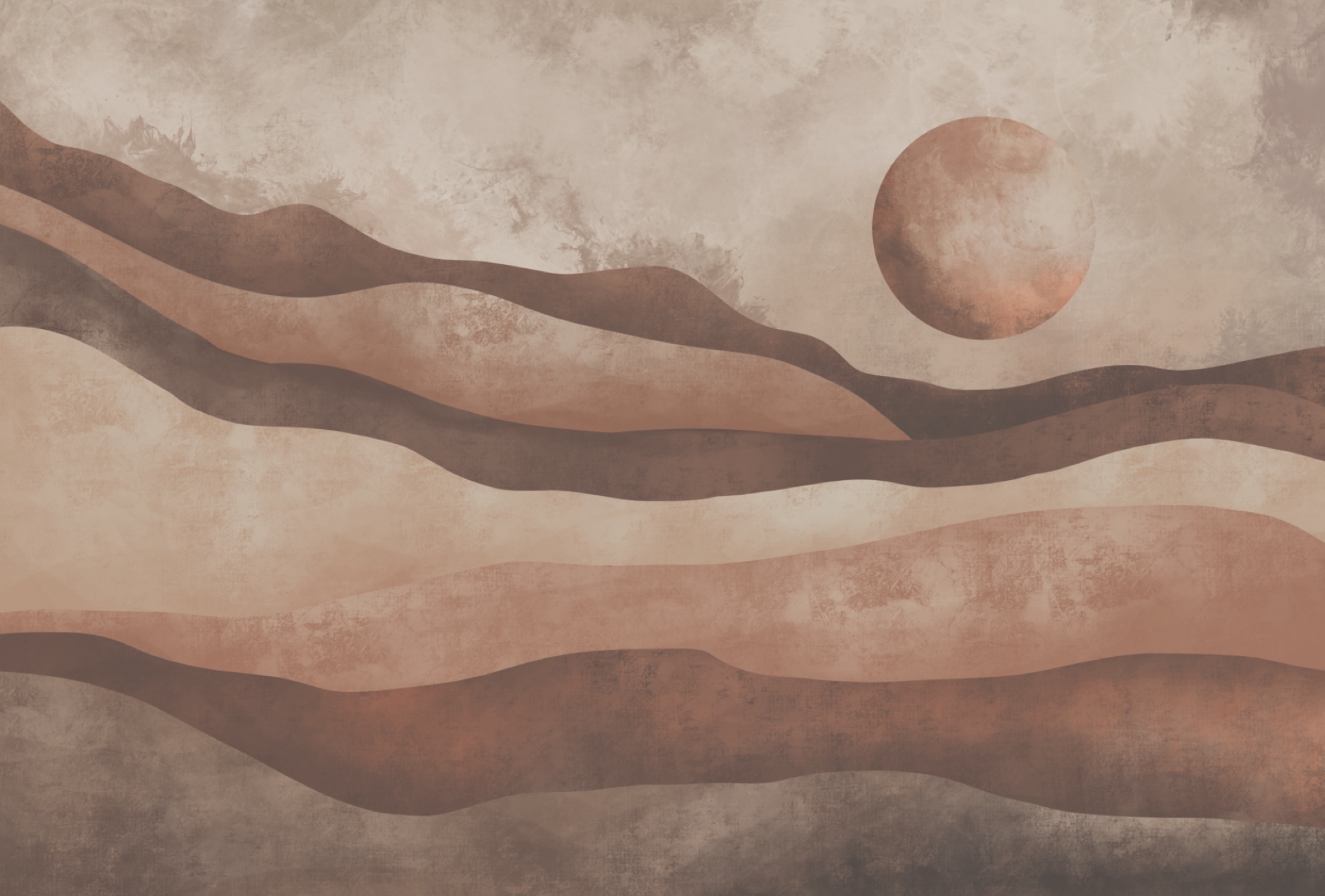 Painting of a desert landscape