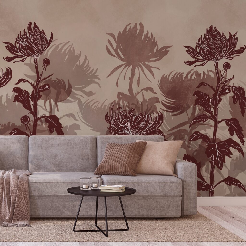 Rysunek kwiatów i liści