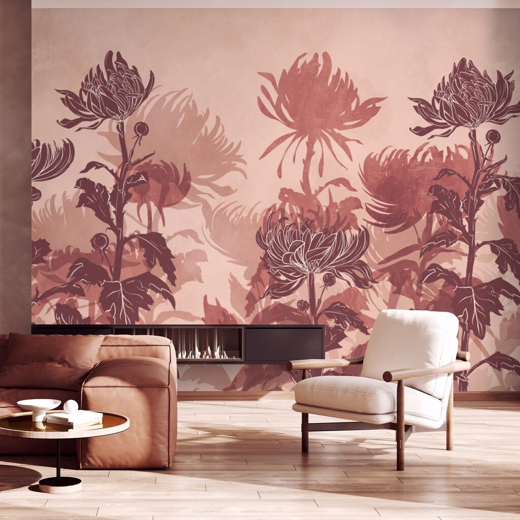 Rysunek kwiatów i liści