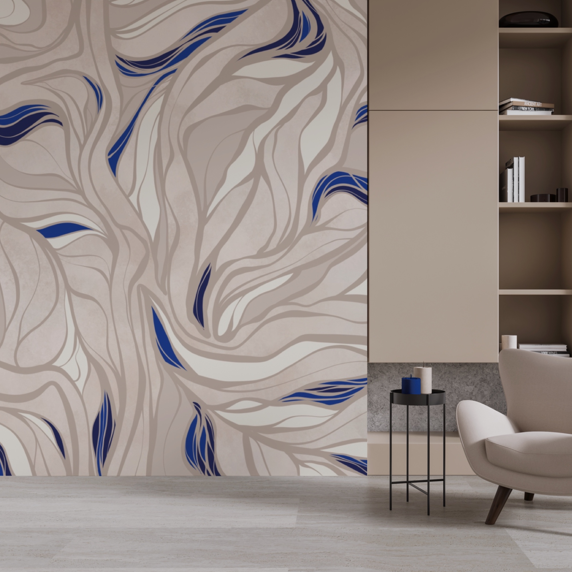 Wzór z niebieskich i białych linii