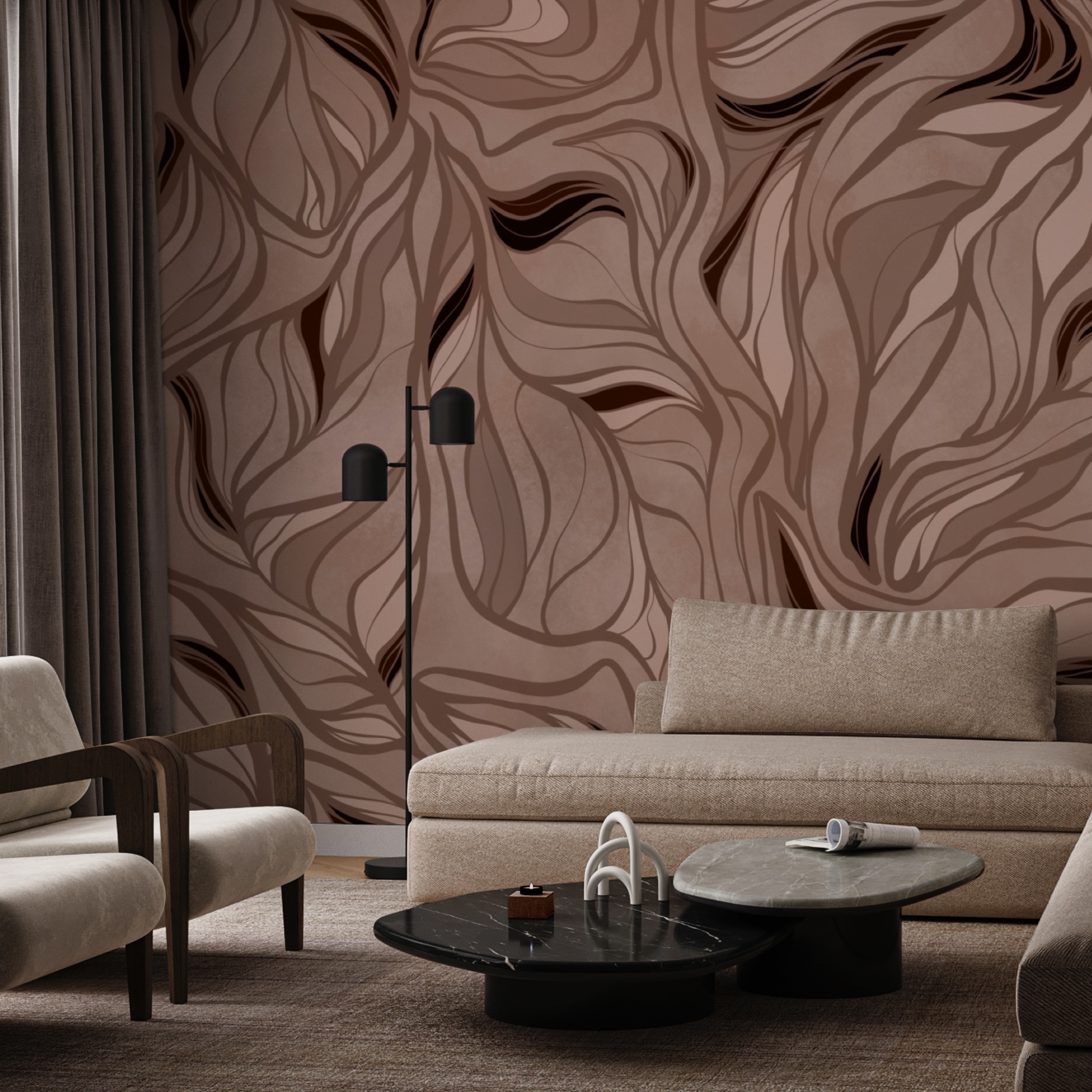 Brązowo-czarny wzór