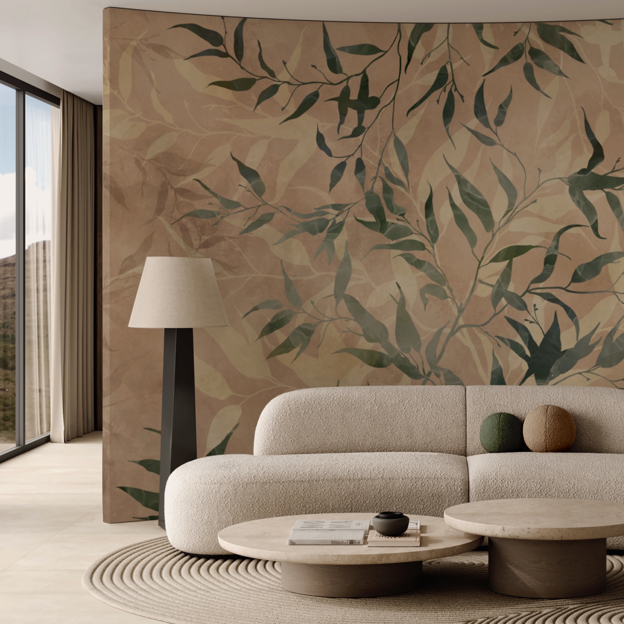 Naturalne liście na teksturowanym tle