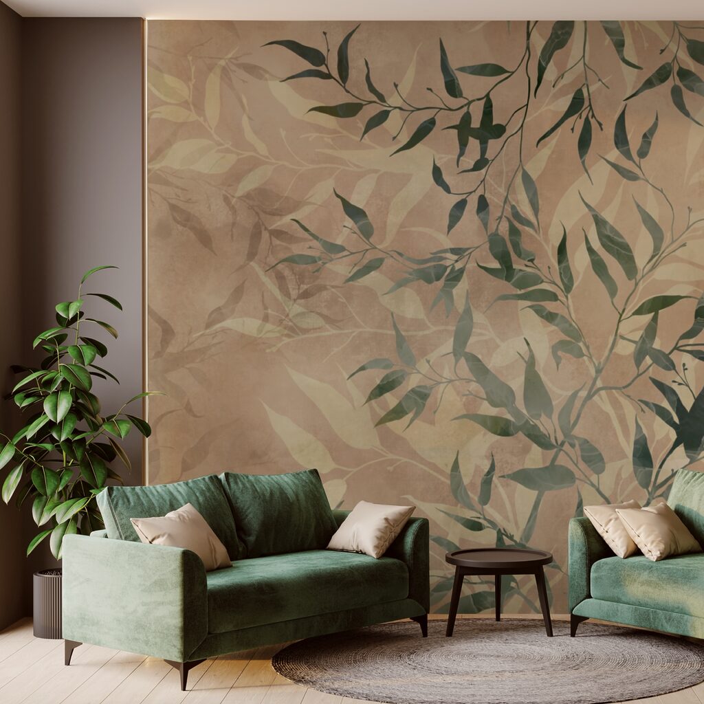 Naturalne liście na teksturowanym tle