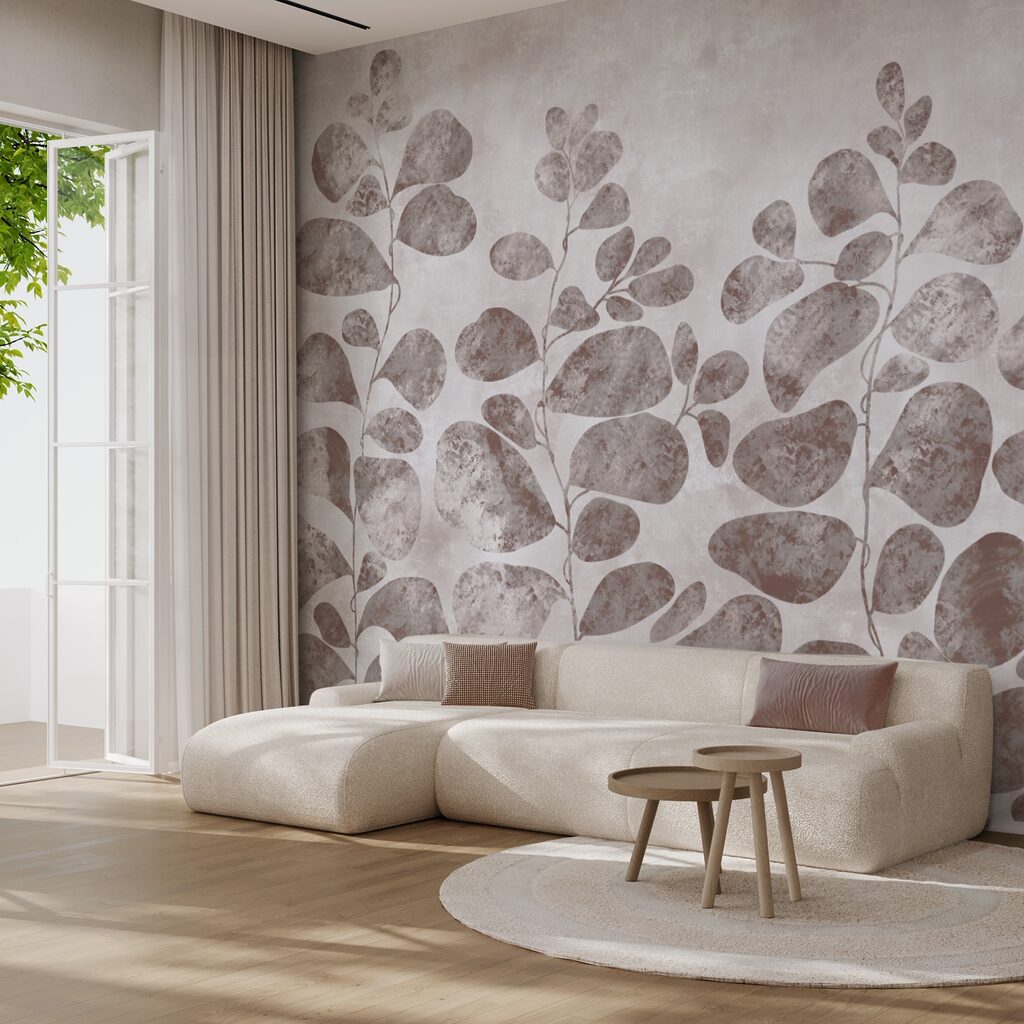 Miękkie liście na stonowanym tle